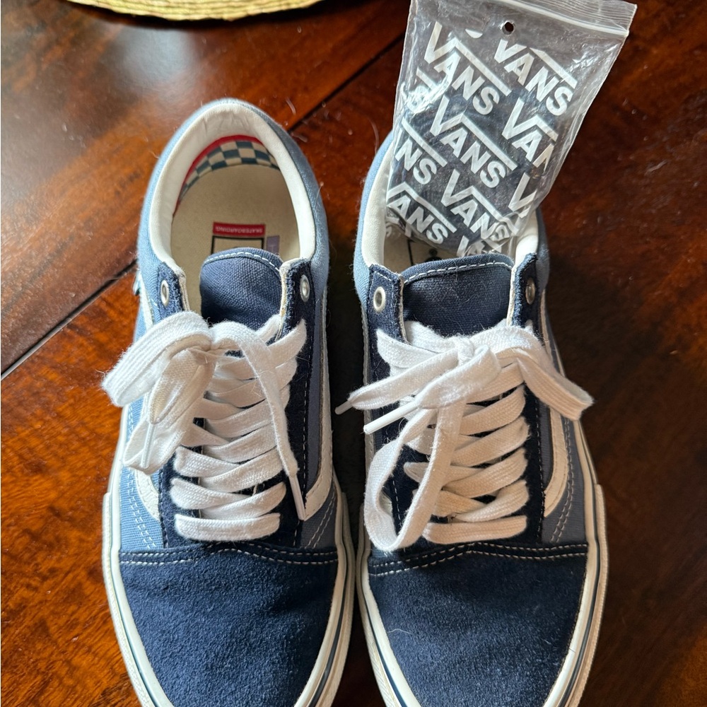 Vans Navy Blue Sneakers with White Laces